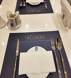 Restaurant table setting at Rockni Persian Restaurant